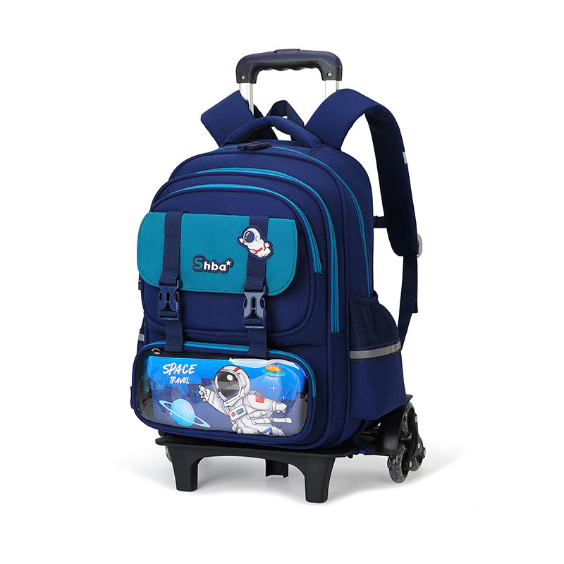 Z25022303兒童拉桿書包女生小學生一二三到六年級防水爬樓女童拉桿式大容量