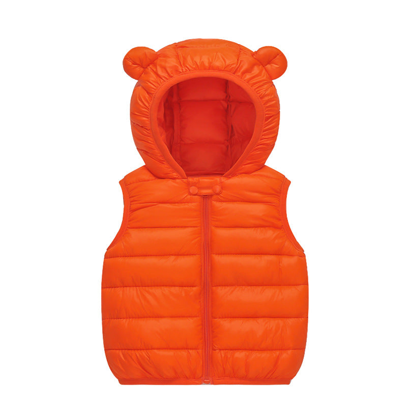 Z25120101外貿寶寶馬甲春秋寶寶秋冬裝輕薄外穿保暖兒童男童女童連帽背心