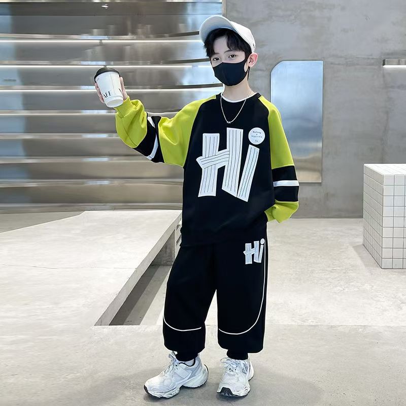 FG25112005兒童裝男童春裝衛衣套裝春款2025年新款男孩上衣春季中大童炸街潮