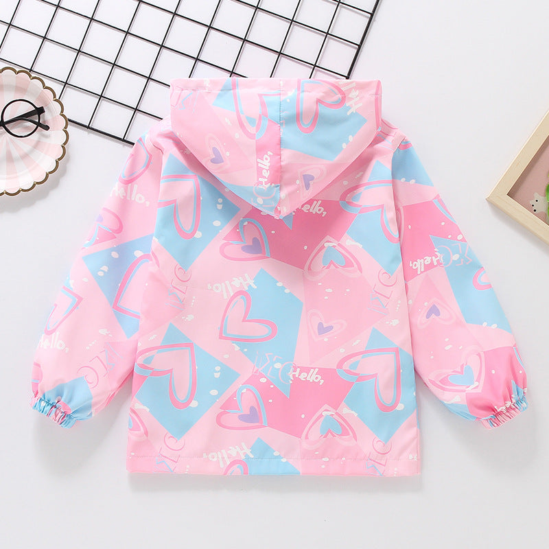 CH25110516女童裙子秋裝兒童中大童衝鋒衣小女孩秋裝外套時尚風衣