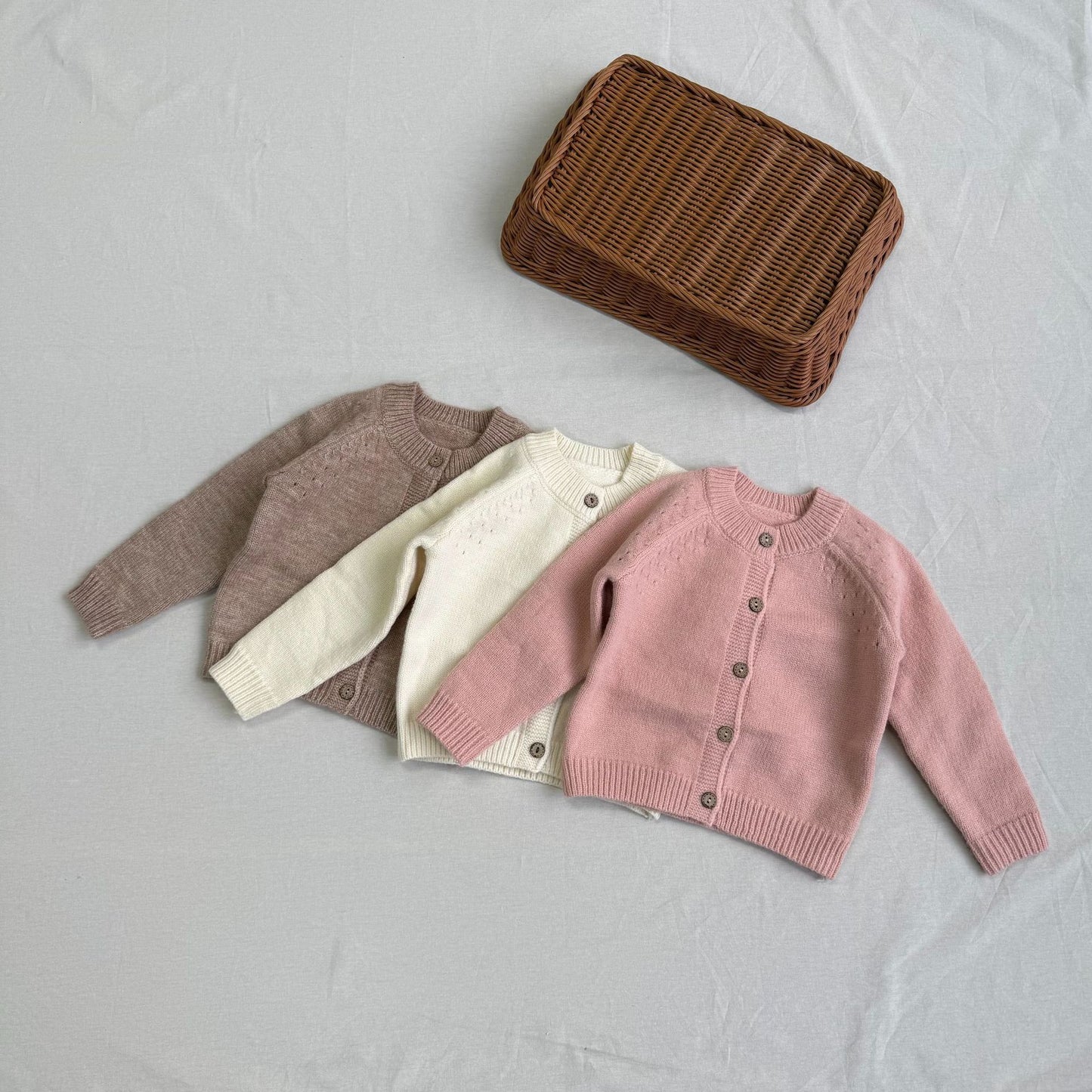 GB25111316韓版ins嬰幼兒裝時尚休閒毛衣外套寶寶圓領含羊毛針織開襟衫秋冬裝