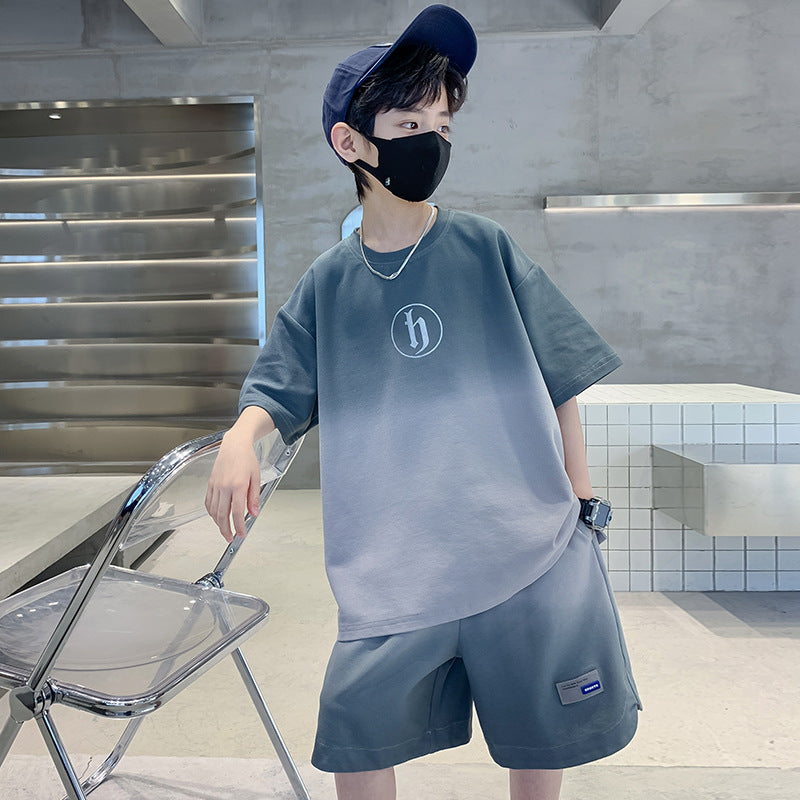 FM26042217男童夏裝套裝痞帥氣夏款時尚2026新款中大兒童裝夏季男孩運動潮酷