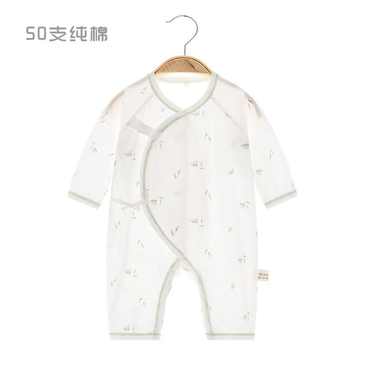 GJ26051401🎈精品質感🎈
新生兒連身衣夏季嬰兒純棉薄無骨衣服哈衣長袖寶寶夏款冷氣服