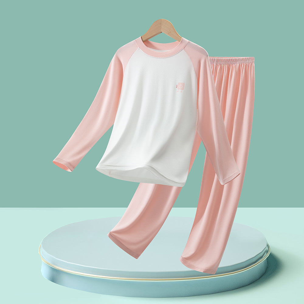 CK26050518代爾兒童睡衣男童家居服套裝寶寶空調服青少年秋衣秋褲莫女童內衣(9-12天到貨)