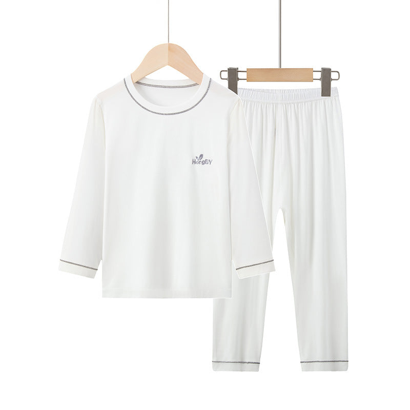 CK26050516兒童睡衣莫代爾男童長袖長褲夏季中大童家居服親子裝女童空調服(9-12天到貨)