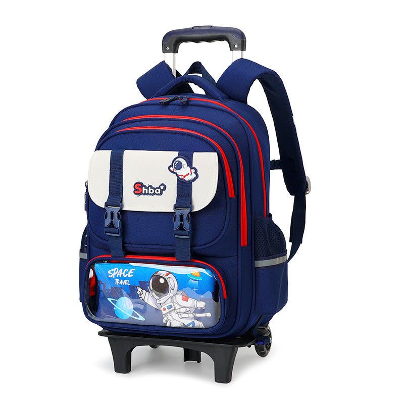 Z25022303兒童拉桿書包女生小學生一二三到六年級防水爬樓女童拉桿式大容量