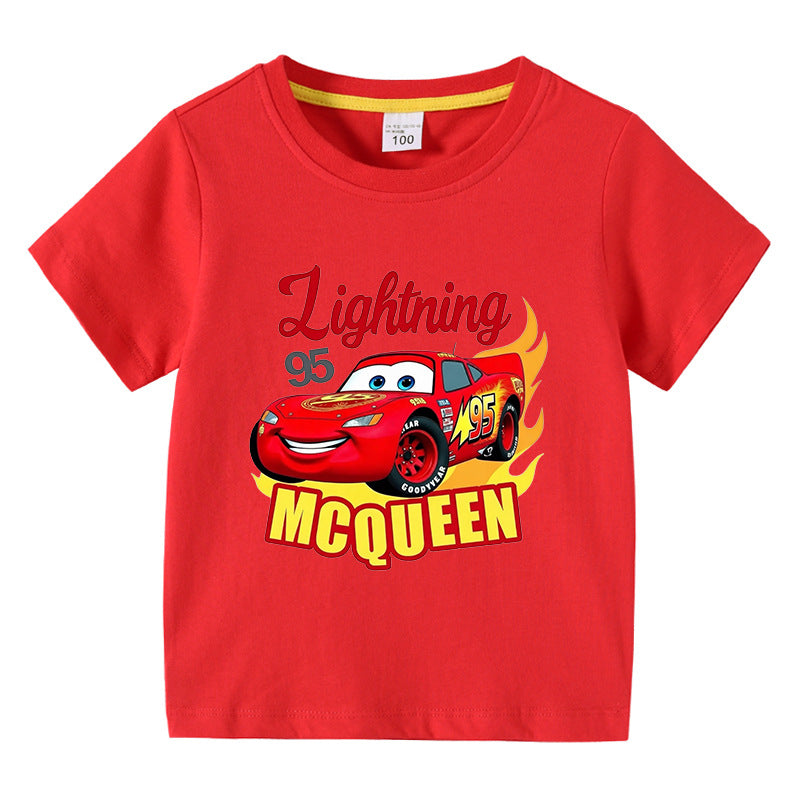 CI26041508兒童裝韓版男生T恤夏季上衣褲子半袖棉短袖中褲兩件套