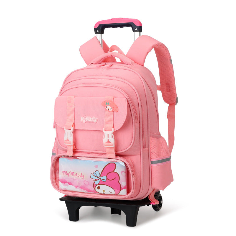 Z25022303兒童拉桿書包女生小學生一二三到六年級防水爬樓女童拉桿式大容量