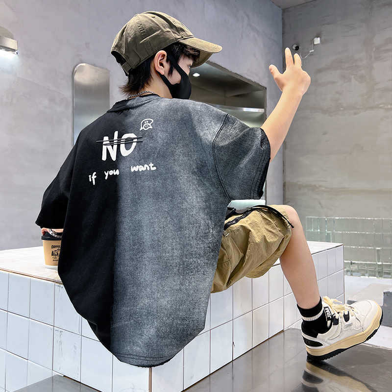 FO26062602 棉質學生童裝男童短袖t恤夏季印花新款兒童寶寶半袖上衣中大童潮T
