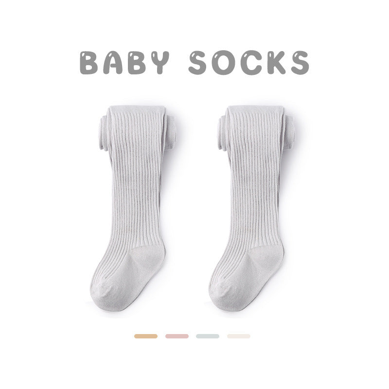G25092511春秋純色雙針兒童褲襪透氣精梳棉女童褲襪寶寶緊身褲襪