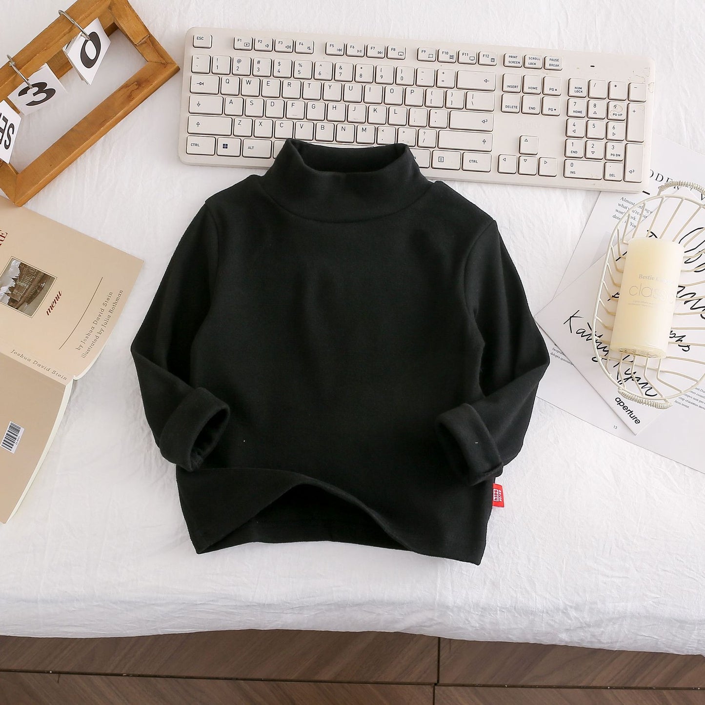 CA25112715女童秋裝新款兒童德絨打底衫洋氣百搭長袖上領上衣潮保暖服裝