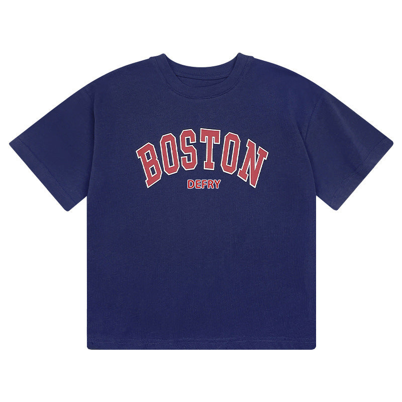 Z25030402童裝男童夏裝短袖T恤夏天棉質兒童男孩夏季潮服大童帥氣酷帥時髦