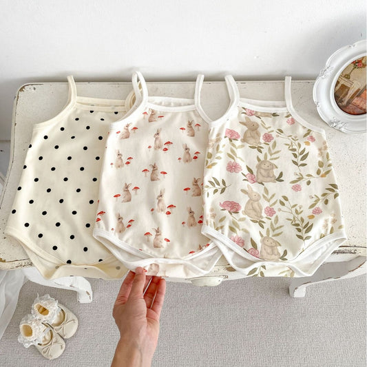 GN26030909新款嬰兒夏季連身衣薄無袖包無人機衣可愛兔子吊帶哈衣寶寶衣服(2件起批)GN開頭需下單2款才有出貨,可混搭