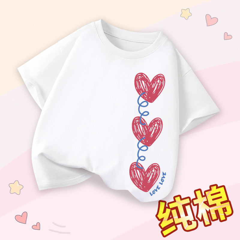 FN26052905女童短袖t卹夏季純棉薄女童衣服2026新款時尚女孩圓領童裝