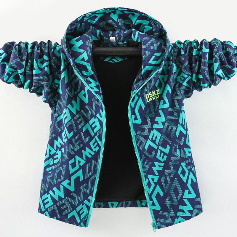 CH25110501兒童裝男童秋裝新款春季秋季外套加絨加厚衝鋒衣春秋冬款