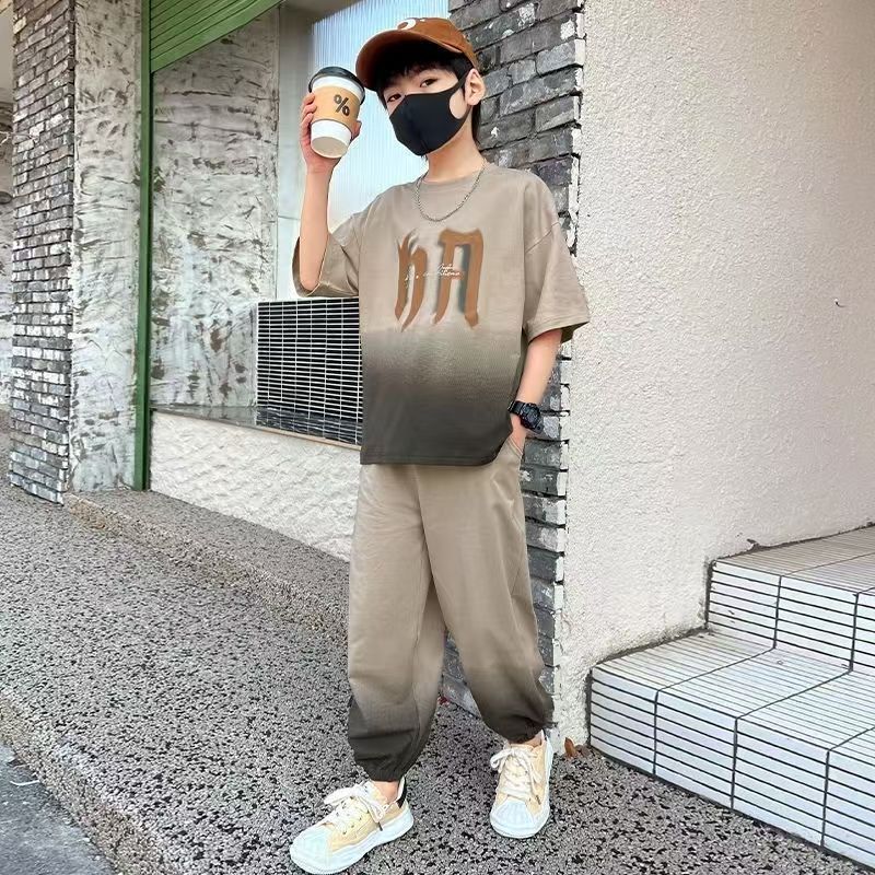 FM26042220男童夏裝短袖長褲套裝2026新款中大童運動童裝兒童夏季薄款兩件套