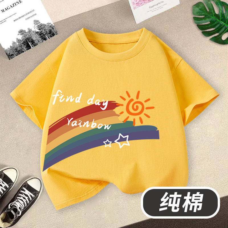 FN26052902童裝男童短袖t卹2026全新虎頭印花男孩圓領夏季純棉兒童純棉上衣
