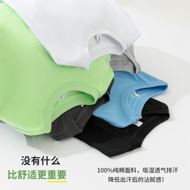 FN26052906男童背心純棉夏裝新童裝兒童寶寶中大童純色無袖T恤坎肩薄款外
