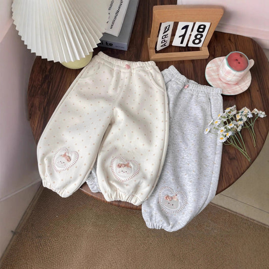 GL25122501春秋波可愛點廣大休閒衛褲寶寶運動褲小童收口束腳褲女潮