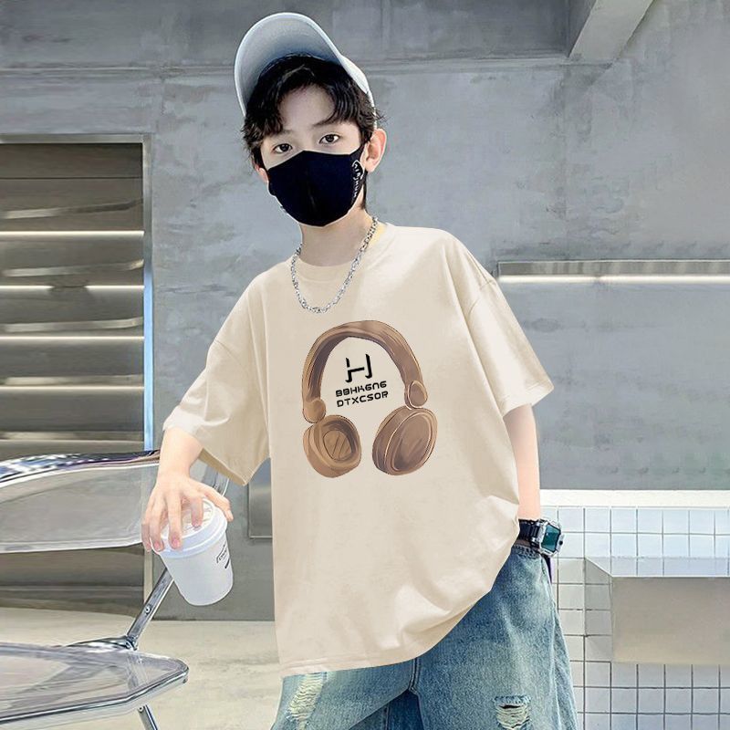 Z25030415童裝男童短袖t恤棉質夏日卡通圓領INS新款兒童寶寶半袖上衣中大童