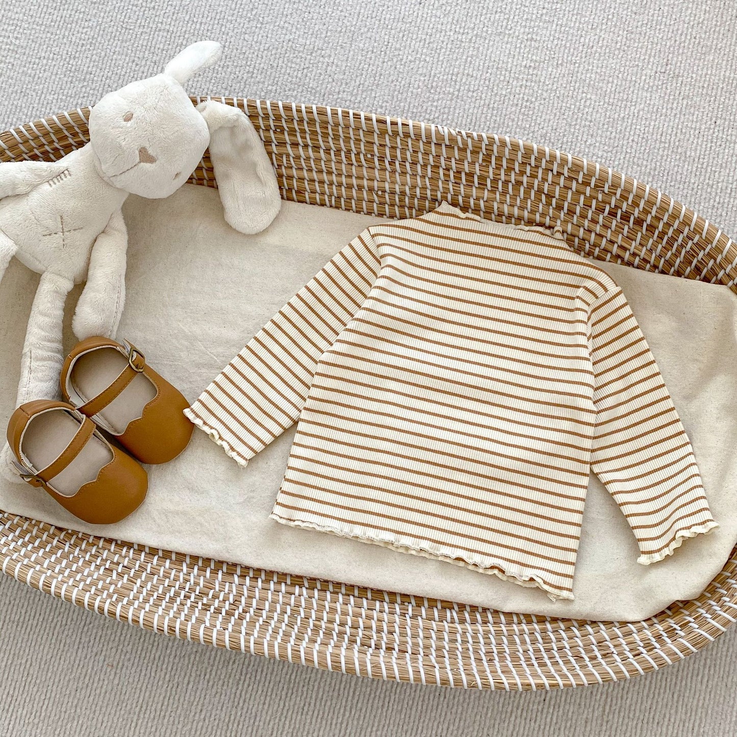 GK25121825春季女童半高領木耳邊打底衫洋氣女寶寶碎花薄長袖上衣(➡️2件或2套起,廠商才有出貨)(可以混搭開頭GK商品)