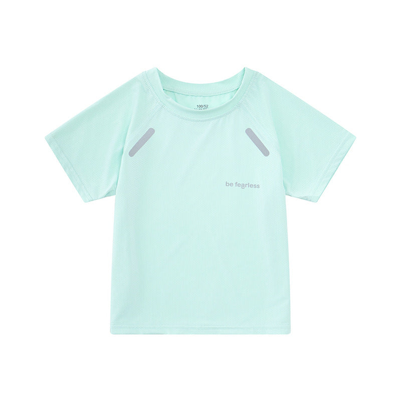 CK26050505男童速乾衣女童夏季短袖冰絲中大童網眼T恤兒童運動服小男孩體恤t(9-12天到貨)