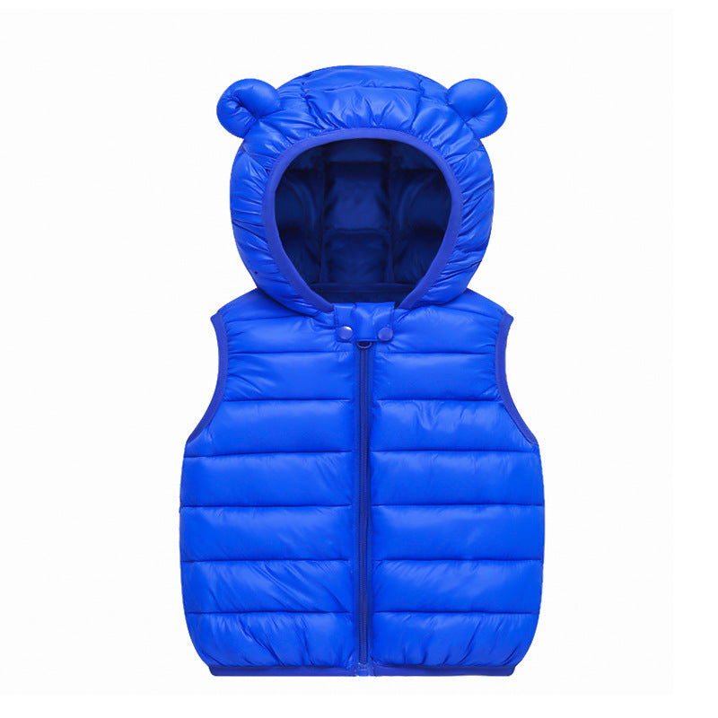 Z25120101外貿寶寶馬甲春秋寶寶秋冬裝輕薄外穿保暖兒童男童女童連帽背心