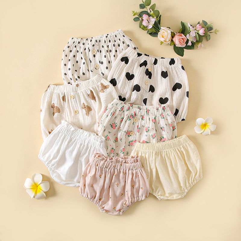 GF25061702ins韩版夏季韩国婴儿可爱印花潮搭大PP南瓜短裤男女宝宝宽松 裤子