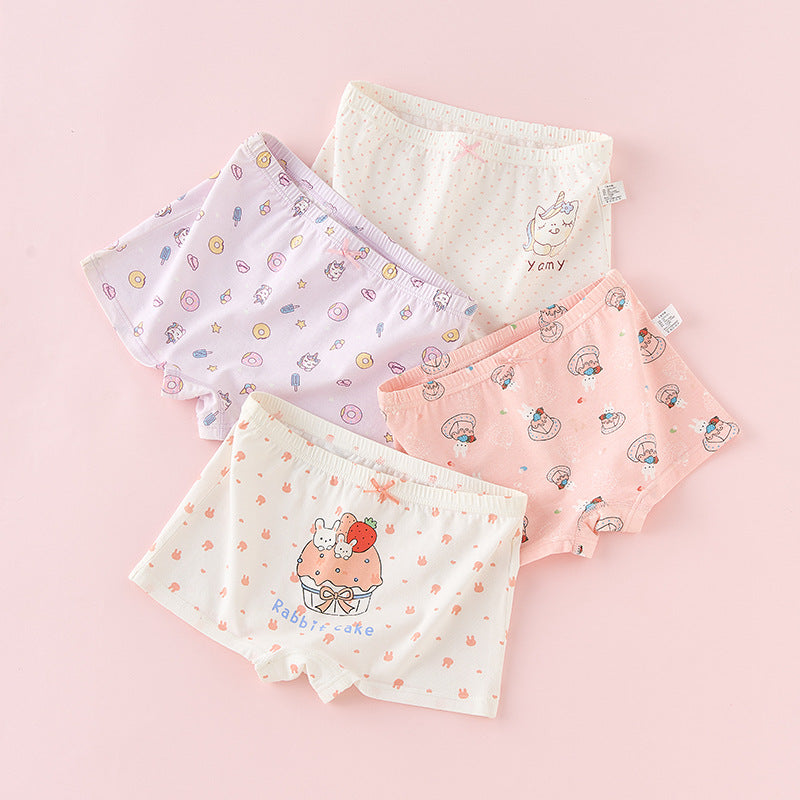 Z25040115兒童內褲純棉a類棉6-12歲女童短褲夏薄女孩小童平角褲不夾屁屁