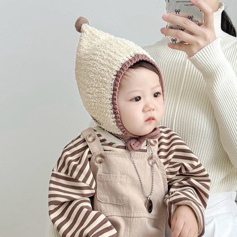 Z26010239秋季韓國兒童帽子冬季新款洋氣針織男童女童寶寶護耳帽批發