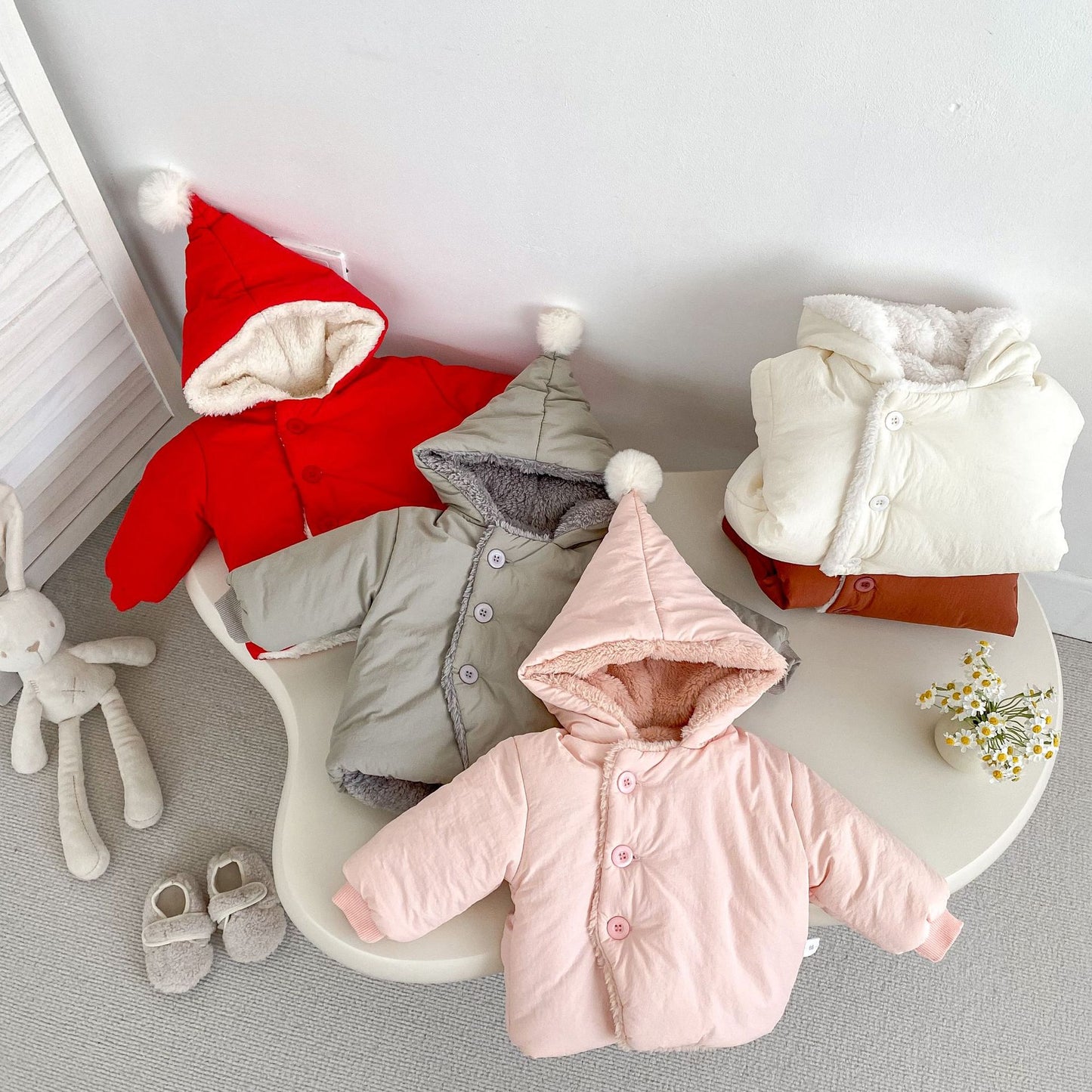 GK25121817冬季兒童棉外套韓版百搭加絨嬰兒棉衣加厚保暖連帽棉質外套(➡️2件或2套起,廠商才有出貨)(可以混搭開頭GK商品)