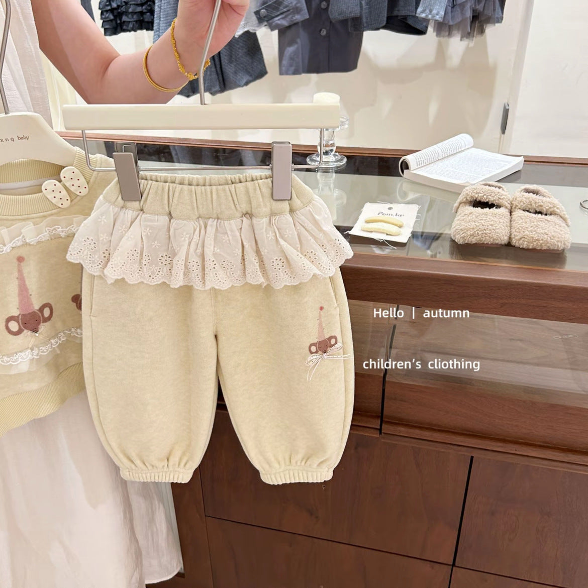 GL25122502女童休閒加絨衛衣套裝新款小童女寶寶加厚衛褲外套兩件套洋氣上衣