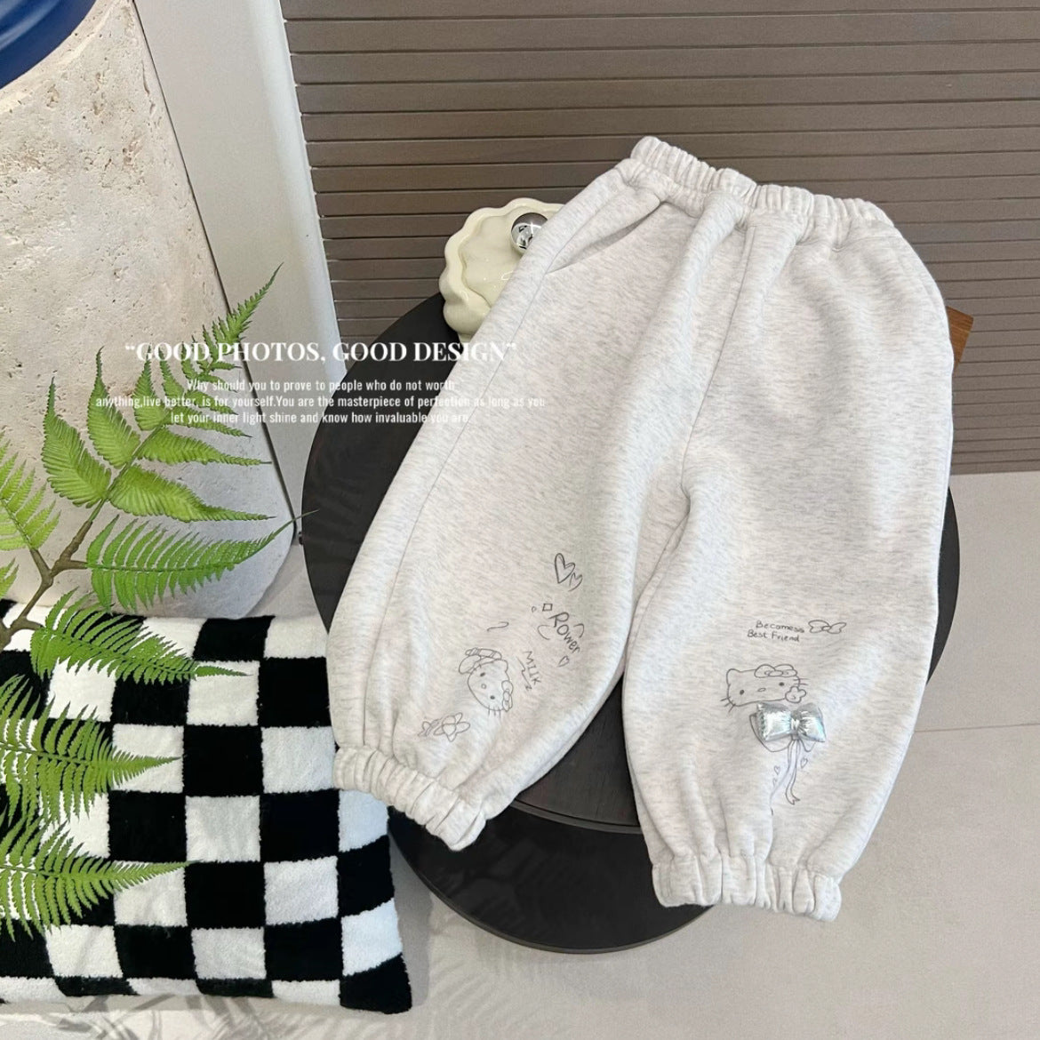 GL25122507女孩褲子春裝衛褲2025新款兒童洋氣休閒褲女孩純棉外穿長褲