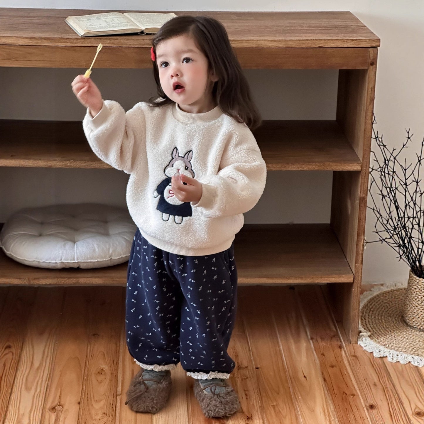 GN26012716兒童服裝秋冬季2025新款韓版童裝小寶寶衣服女童加厚衛衣褲子套裝