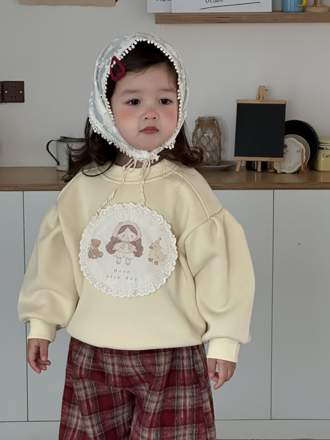 GN26012702兒童服飾2025秋冬嬰兒衣服加絨保暖韓版童裝冬季女童加厚衛衣套裝