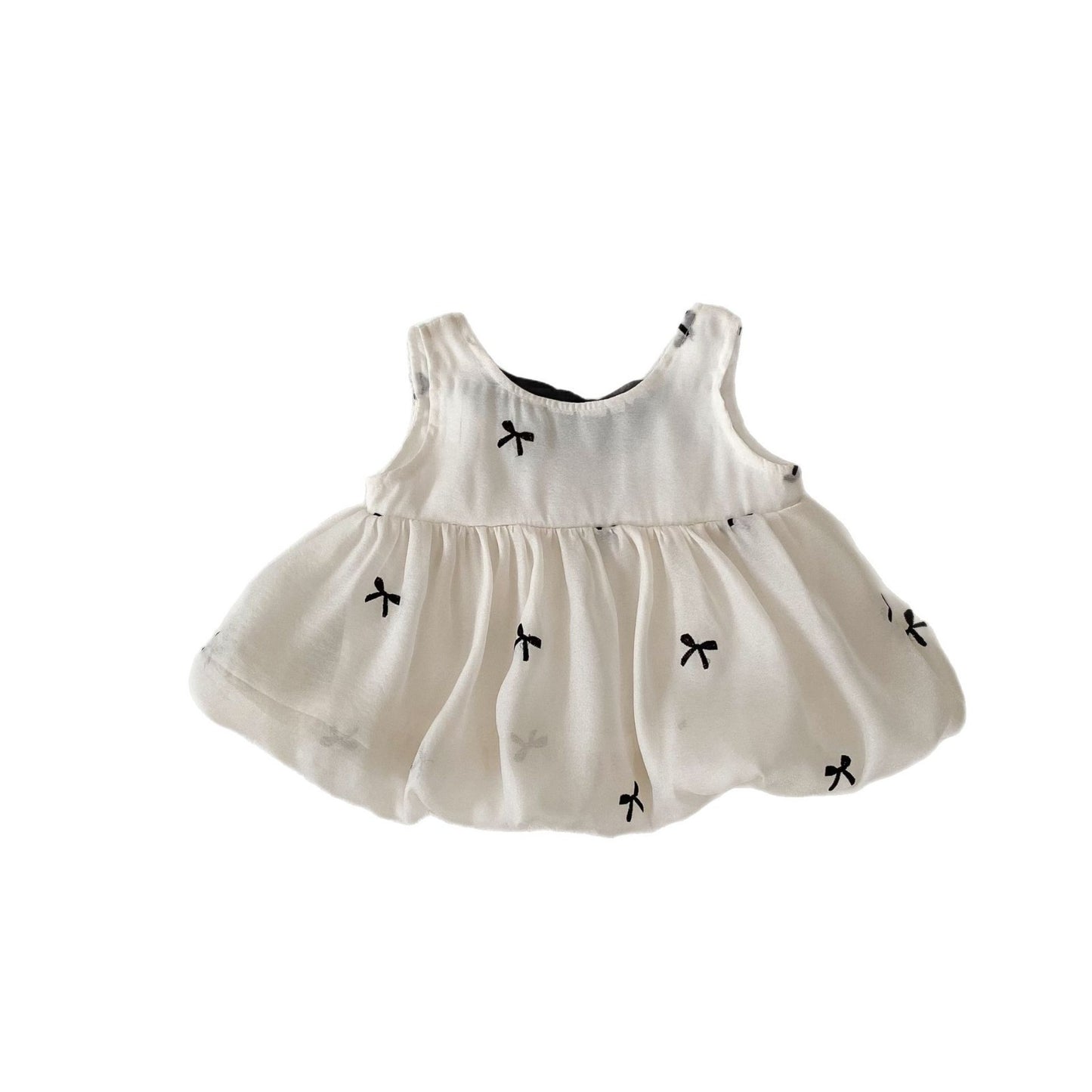 GN26030908新款洋气女童夏天两件套蝴蝶结背心上衣百搭花苞短裤套装(2件起批)GN開頭需下單2款才有出貨,可混搭