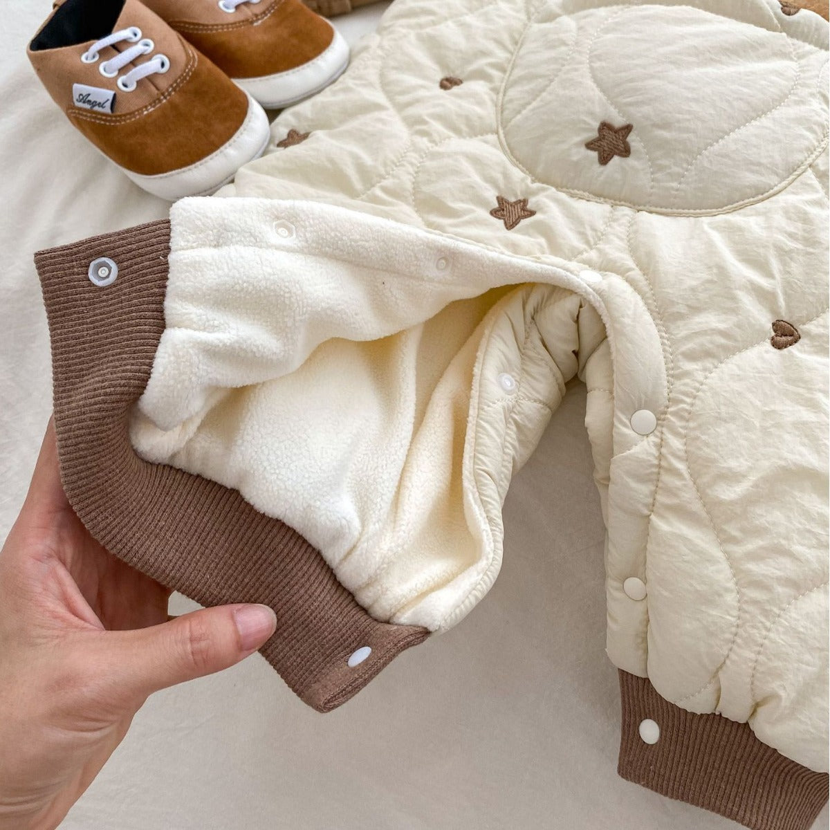 GK25121820韓版嬰兒冬裝加厚新生兒連身衣外穿超寶寶加厚保暖連萌連帽爬服(➡️2件或2套起,廠商才有出貨)(可以混搭開頭GK商品)