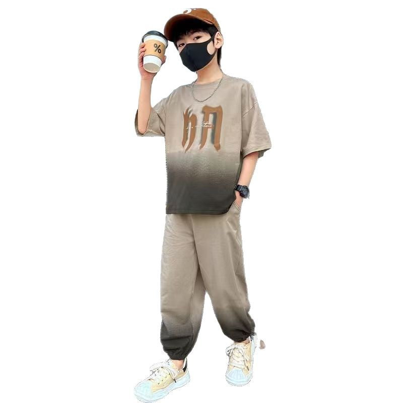 FM26042220男童夏裝短袖長褲套裝2026新款中大童運動童裝兒童夏季薄款兩件套