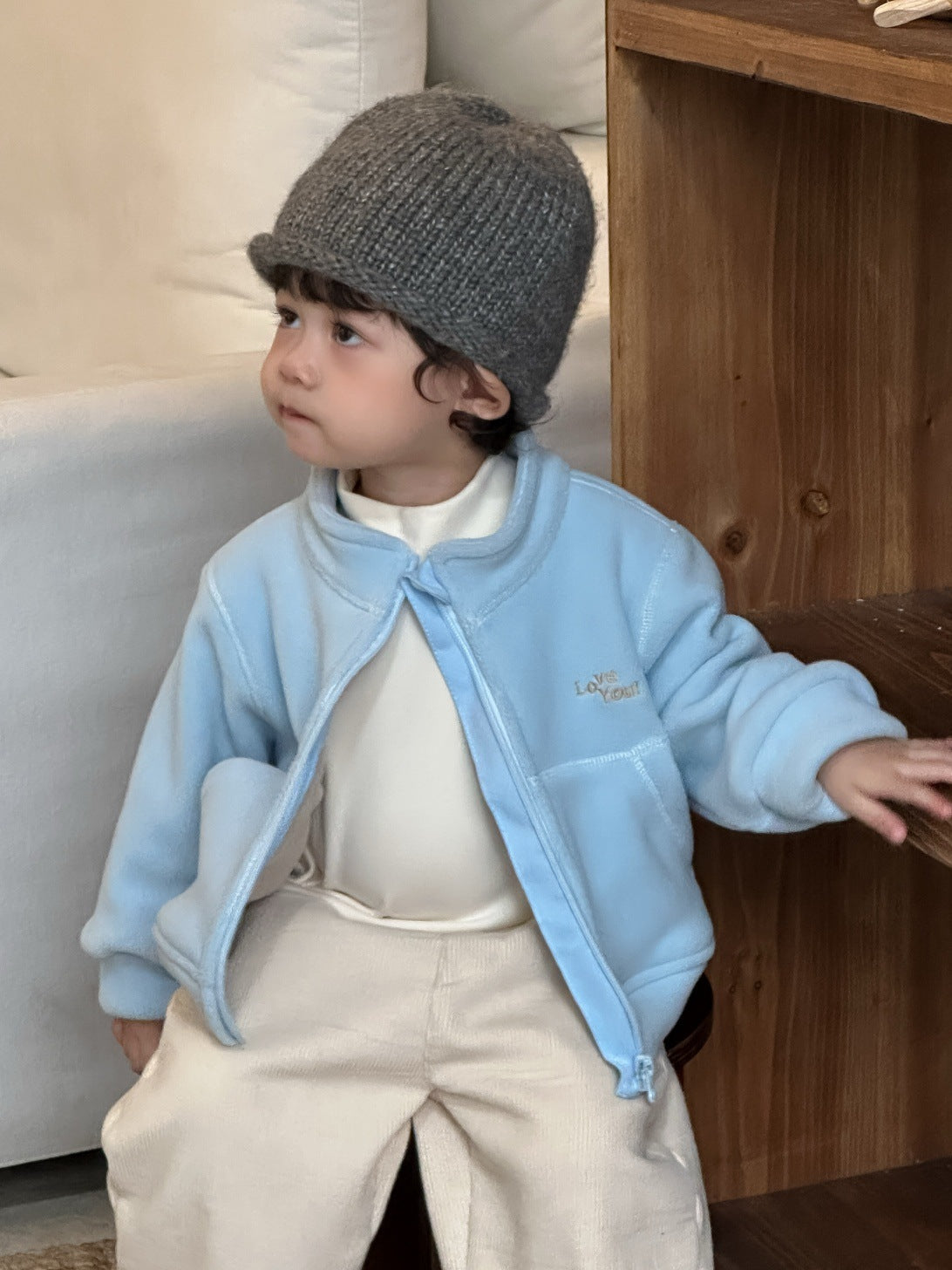 GN26012712小寶寶秋冬季外套2025新款韓版童裝兒童服裝冬款男童加厚衛衣套裝