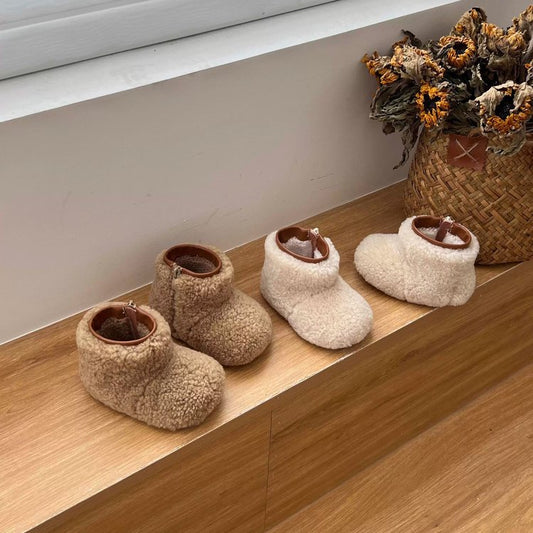 Z26010265新款女寶雪靴軟底加厚學步鞋冬季男童加絨毛毛鞋嬰兒棉鞋