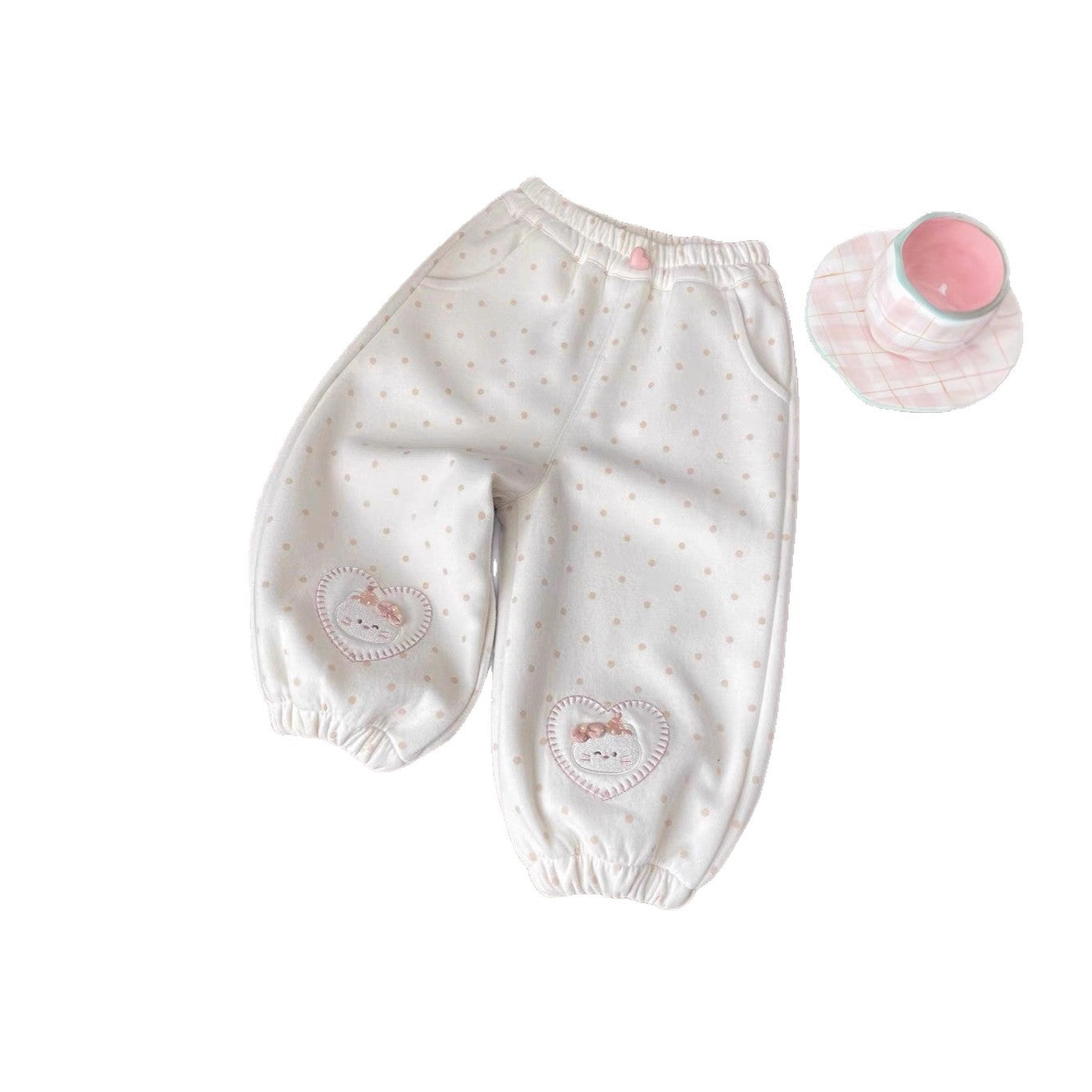 GL25122501春秋波可愛點廣大休閒衛褲寶寶運動褲小童收口束腳褲女潮