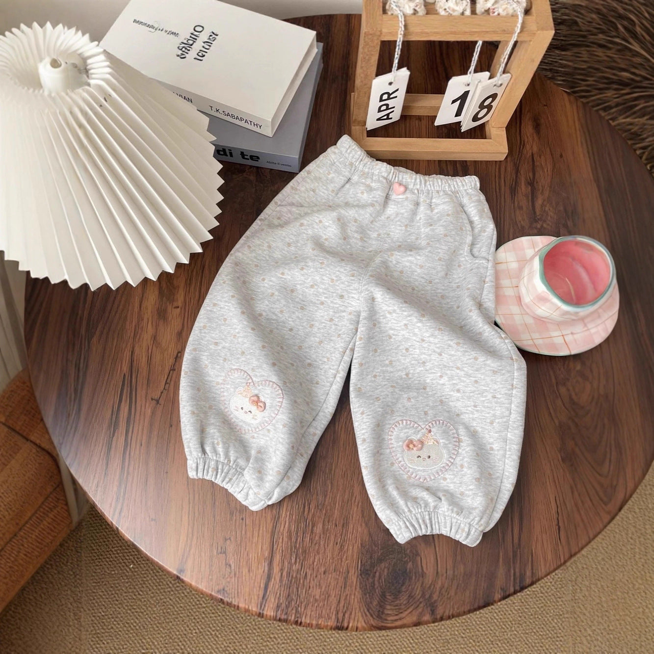 GL25122501春秋波可愛點廣大休閒衛褲寶寶運動褲小童收口束腳褲女潮