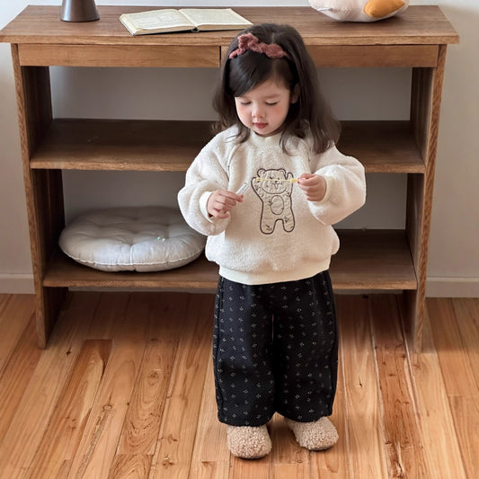 GN26012711寶寶衣服加厚秋冬款韓版童裝2025新款兒童冬裝女童毛毛衣加絨套裝