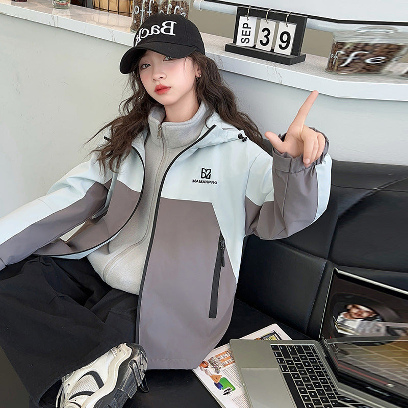 CH25110512女童裙春秋款洋氣風衣大童兒童春裝上衣寶寶衝鋒衣潮