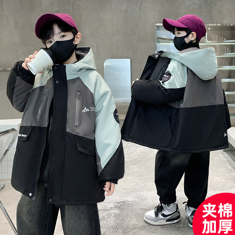 CH25110506男童衝鋒衣三合一中大兒童裝秋冬夾棉加厚男孩