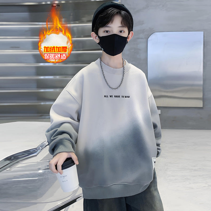 Z25030406男童衛衣長袖秋裝紮染印花學生酷帥新款帥氣中大童春秋季上衣男孩