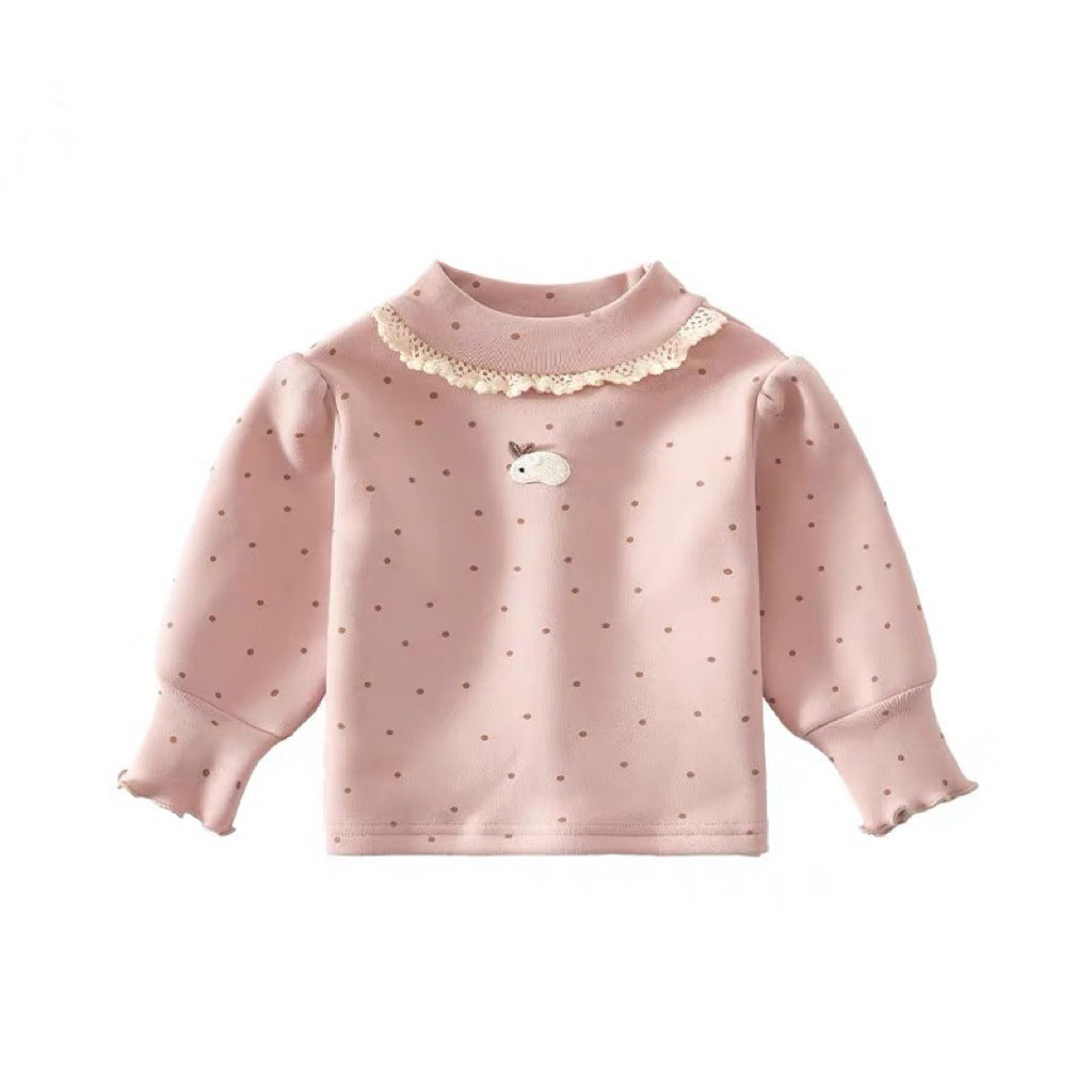 GL25122505女童衛衣秋冬裝2025新寶寶洋氣加絨加厚上衣小童冬季兒童打底衫