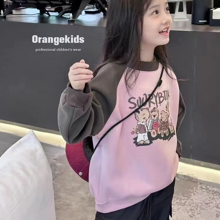 FG25112011童裝女童套裝春秋洋氣中大兒童網紅長袖休閒韓版衛衣單件上衣