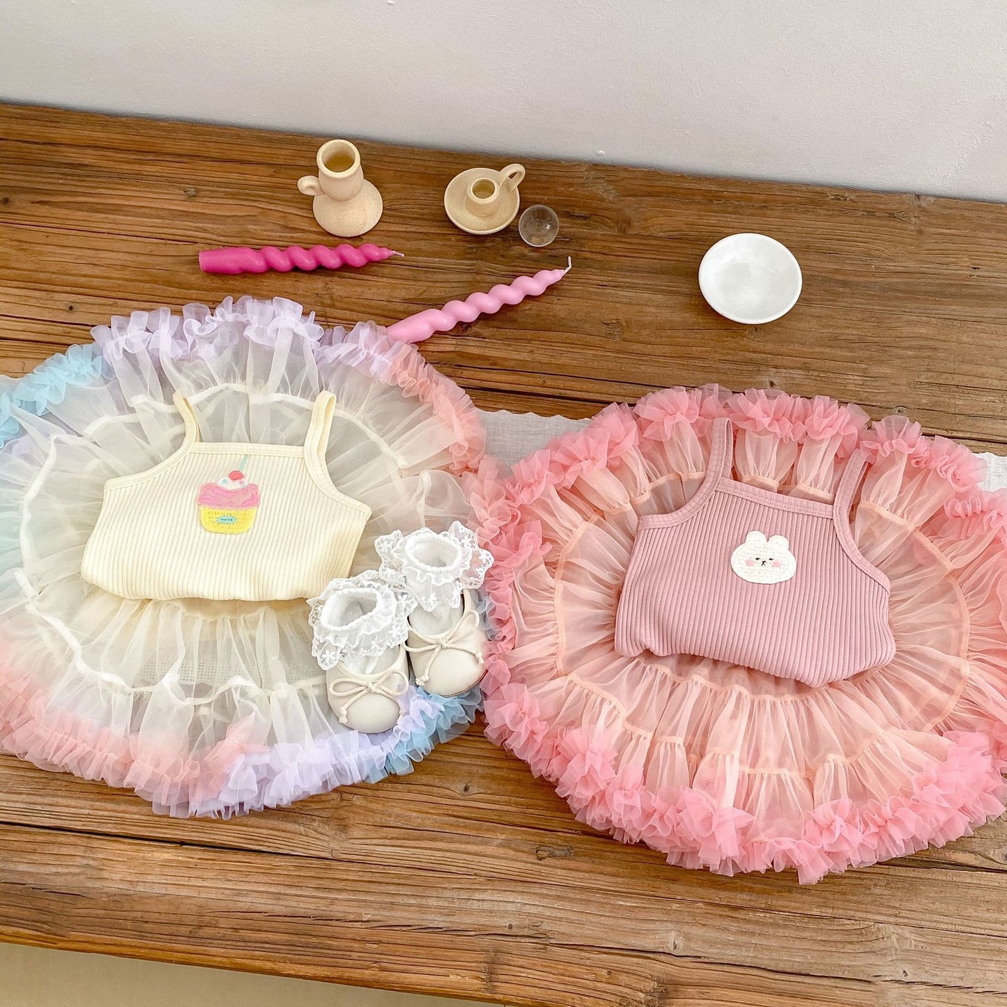 GN26030901 ins夏季女孩寶寶半身裙套裝可愛小吊帶上衣+網紗蓬蓬蛋糕裙兩件套
(2件起批)
GN開頭需下單2款才有出貨,可混搭