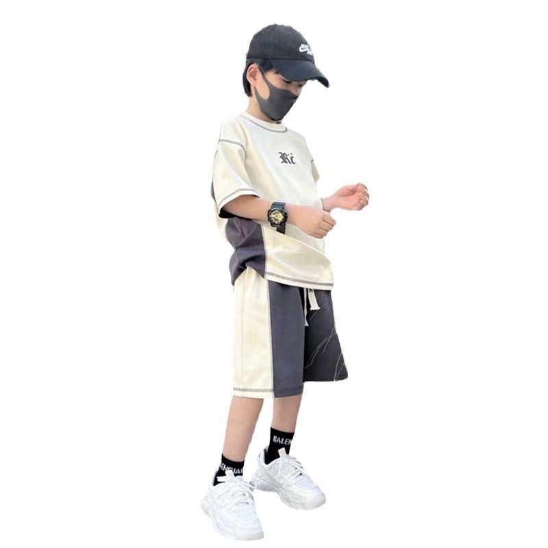 🎈精品童裝🎈FH25062714男童夏裝套裝新款兒童休閒運動兩件套中大童短袖夏季衣服批發